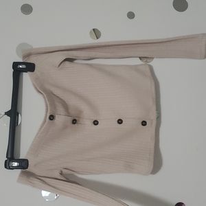 Off the shoulder Beige long sleeved top